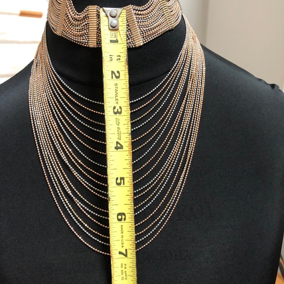 Natasha Choker Necklace Gold, Silver & Rose Gold - Picture 3 of 14